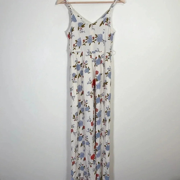 American Eagle White  Floral Wrap Front Wide Leg Jumpsuit - Picture 14 of 14